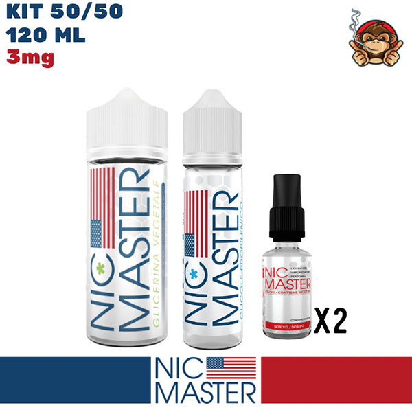 Kit Base Neutra 50/50 120ml 3mg/ml nicotina - Nic Master