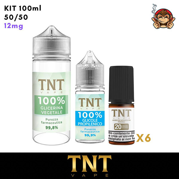 Kit Base Neutra 50/50 100ml 12mg/ml nicotina - Tnt Vape