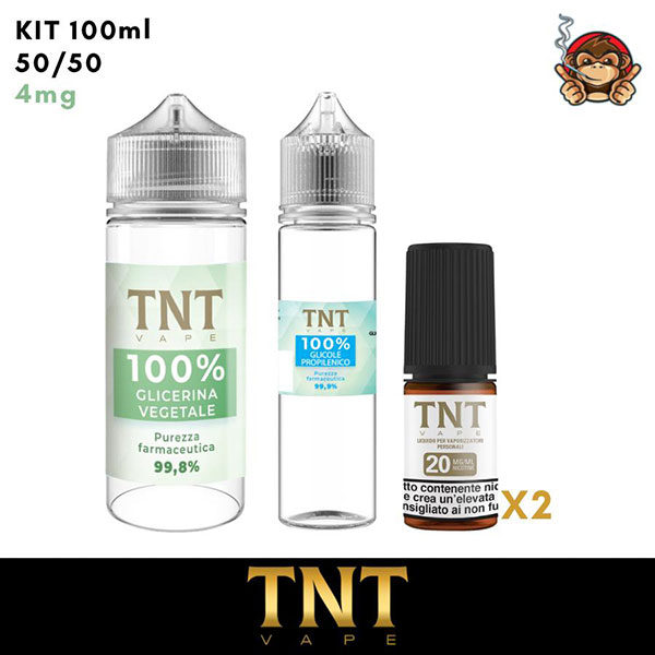 Kit Base Neutra 50/50 100ml 4mg/ml nicotina - Tnt Vape