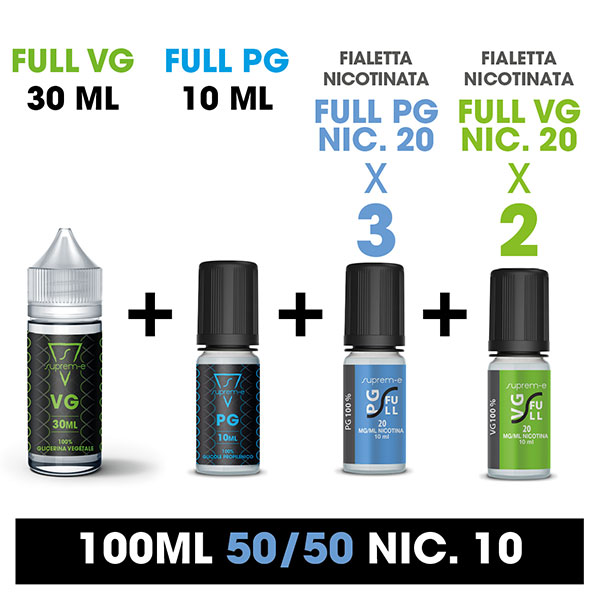 Kit Base Neutra 50/50 100ml 10mg/ml nicotina - Suprem-e