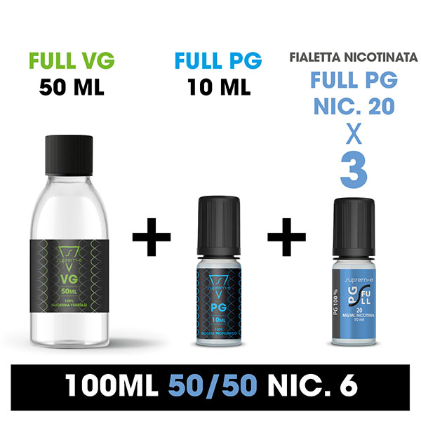 Kit Base Neutra 50/50 100ml 6mg/ml nicotina - Suprem-e