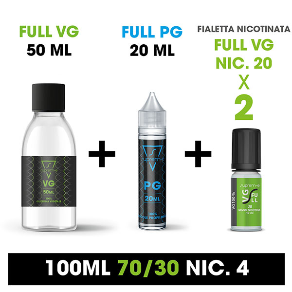 Kit Base Neutra 70/30 100ml 4mg/ml nicotina - Suprem-e